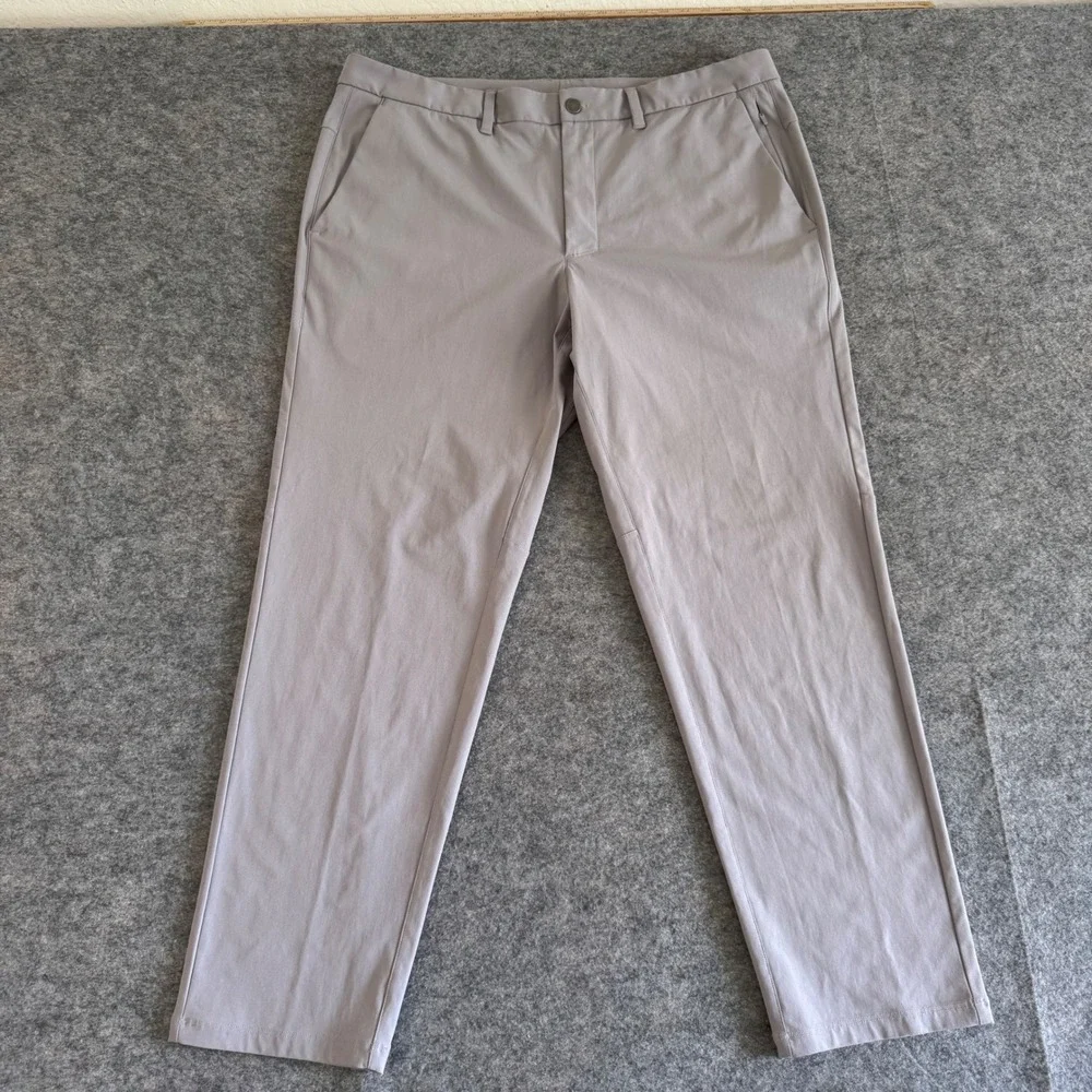 CRZ YOGA 38x30 Light Gray Technical Travel Tapered‎ Trousers Men's Golf Pants